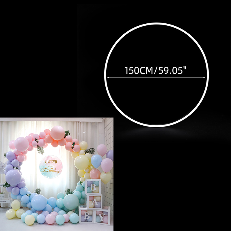 Arche ronde pour ballons, Base de poteau, support de cadre de couronne en plastique, décoration de fête prénatale, anniversaire, mariage: 150cm