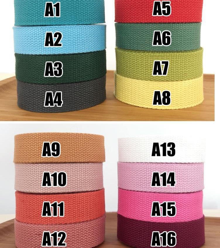 5 meter meetee 2.5cm bomuldslærred webbing bånd sytaske strop bælte bias bindende tape til tøj rygsæk tilbehør håndværk