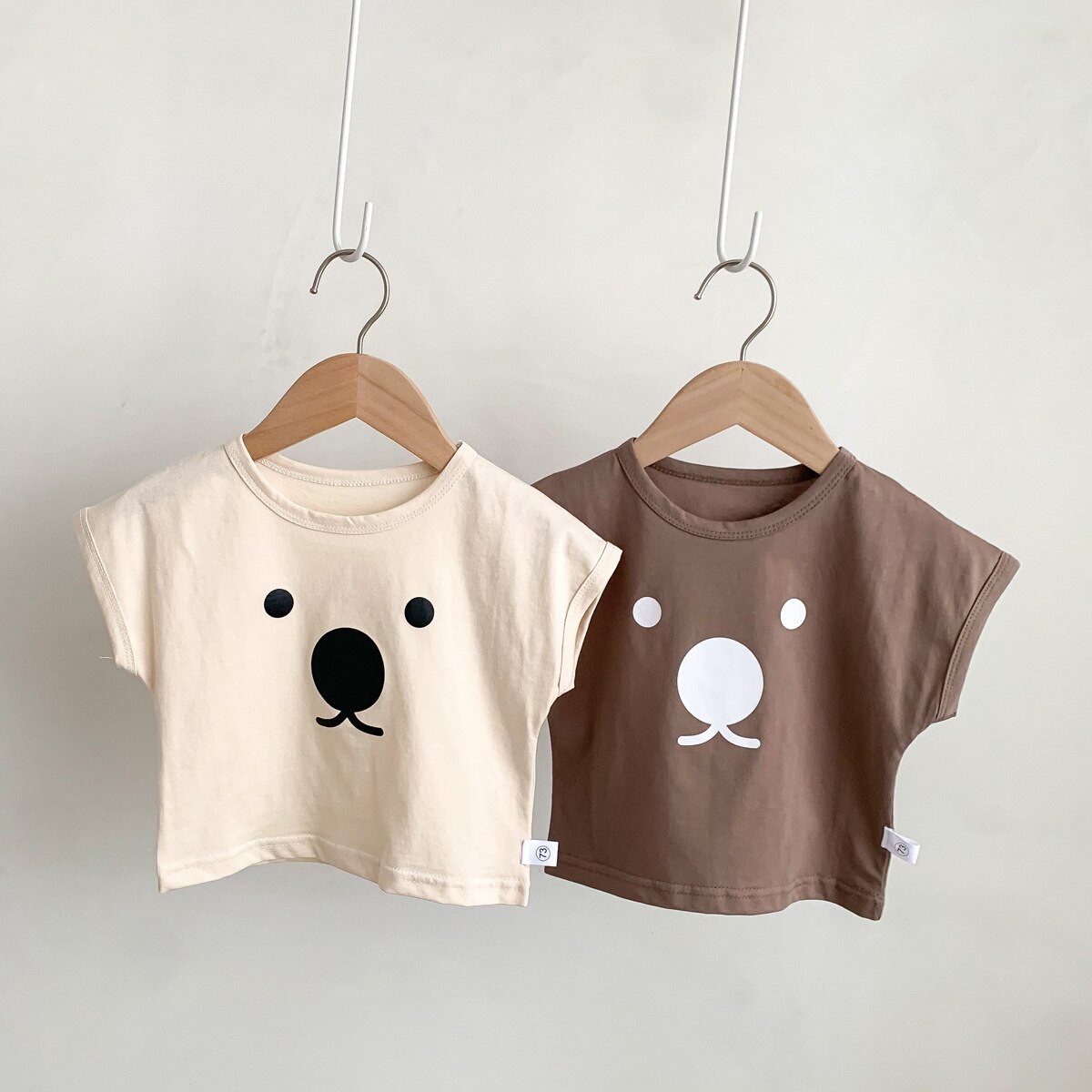 2022 Zomer Baby Cartoon T-shirt Schattige Beer Print Kids Korte Mouwen T-shirts Voor Jongens Meisjes Katoen O-hals tops Baby Tee