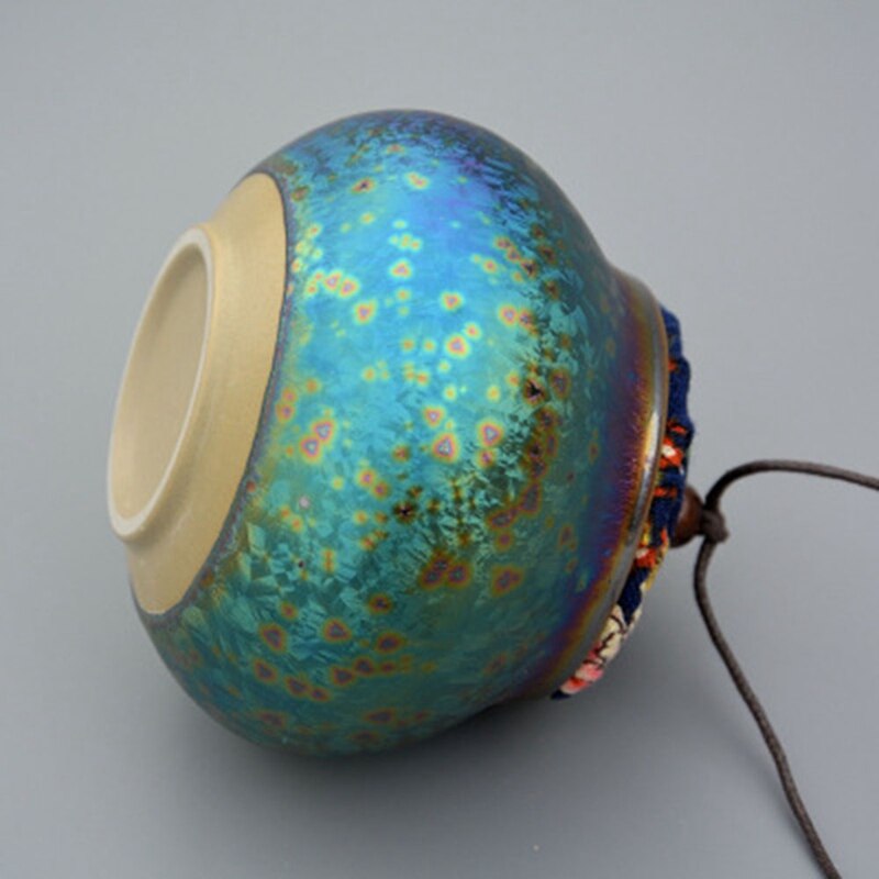 Horno de cerámica glaseado siete colores Jian Zhan hecho a mano exquisitos contenedores para té jarra de almacenamiento para té Decoración