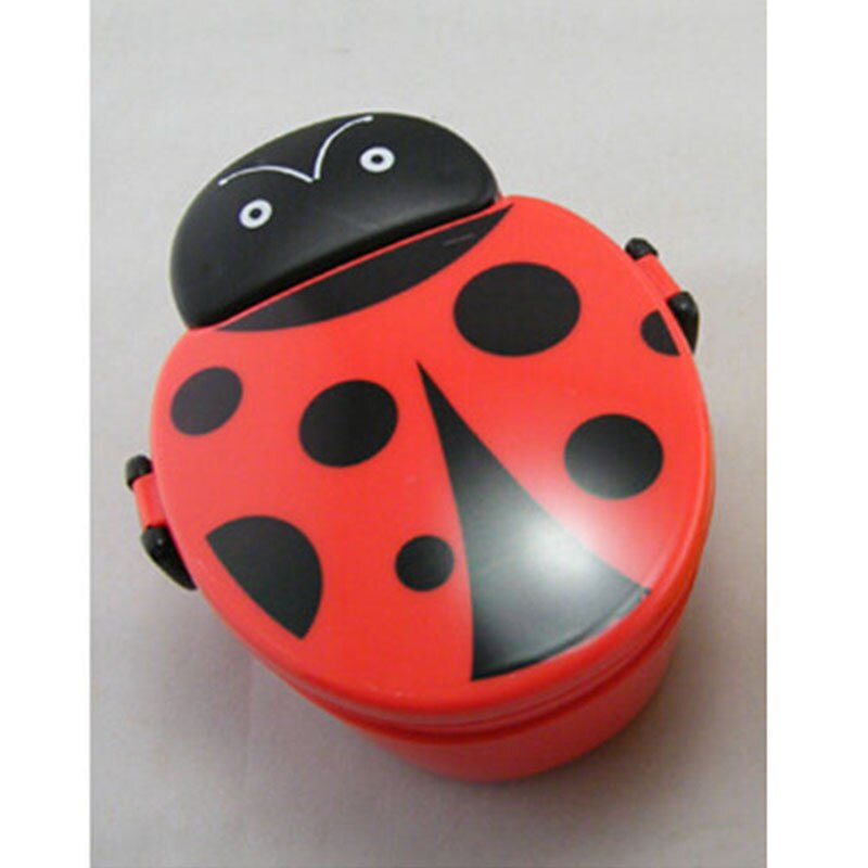 Cartoon Healthy Lunch Box Cute Kids Microwave Oven Children Bento Boxes Lunchbox BPA Free: Red Ladybird