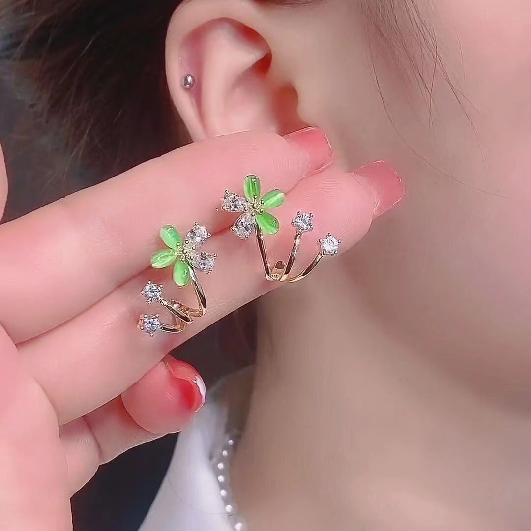 LATS-pendientes geométricos multicapa de perlas de circón para mujer, aretes colgantes de cristal, joyería de , de , estilo coreano: VERMEIL