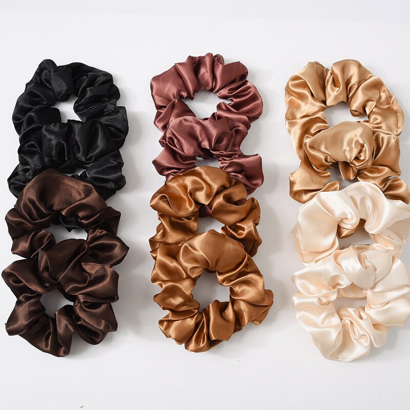 Women Satin Silk Hair Tie Elastic Scrunchies Ponytail Holder Hair Rope Rings Christmas Hair Accessories