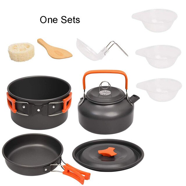 MalloMe Camping Kookgerei Mess Kit, Camping Kookset - Camping Pannen en