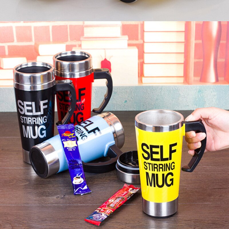 Self Stirrer Mug Automatic Double Coffee Milk Mixing Mugs Stainless Steel Thermal Insulated Cup Smart Electric Shaker Juice Cup
