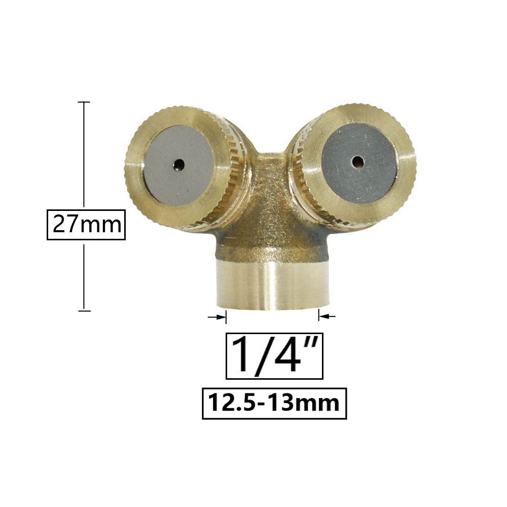 Bauernhof Garten Kupfer Sprühdüse 1/2/3/4 Düsenkopf Landwirtschaft Gewächshaus Pestizid Nebel Sprühsprinkler 1/4 1/2" Gewinde: Gelb