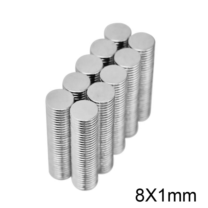 50 ~ 1200 Stuks 8X1 Mm Krachtige Sterke Magnetische Magneet 8Mm X 1 Mm Permanente Neodymium Magneet disc 8X1 Mm Koelkast Kleine Ronde Magneet 8*1 Mm