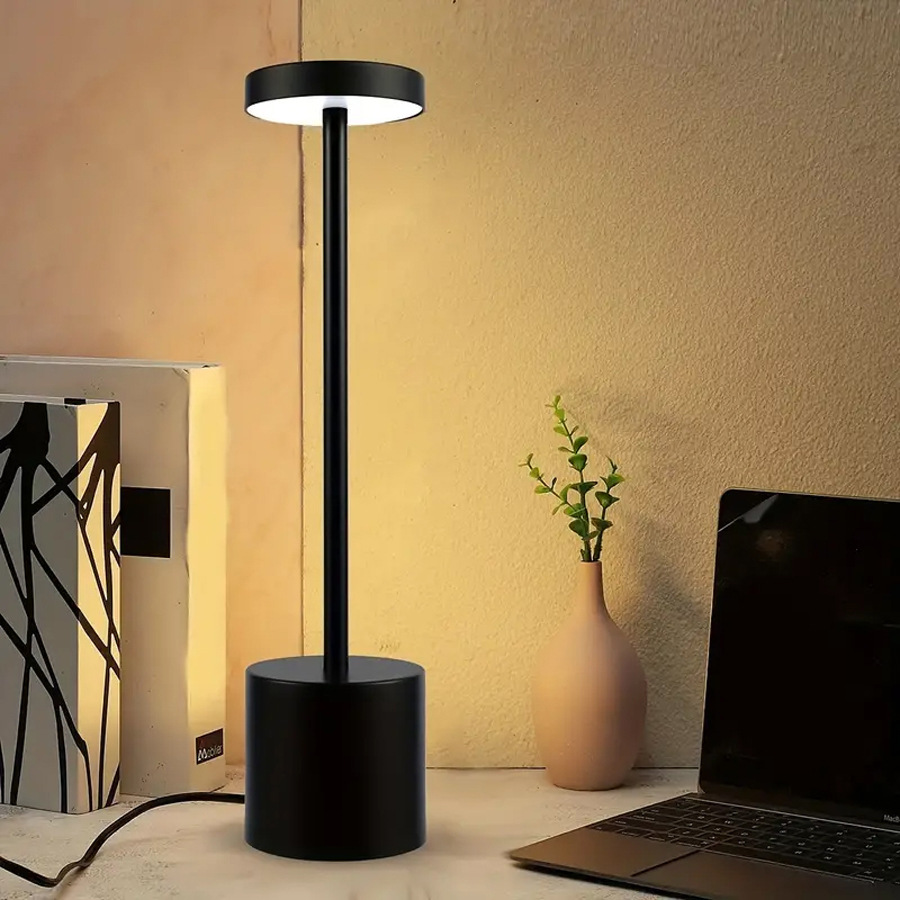3-kleuren LED-tafellamp Aanraaksensor Oplaadbaar Desktop Nachtlampje Sfeerlamp voor boekwinkel Schilderkamer Studeerkamer