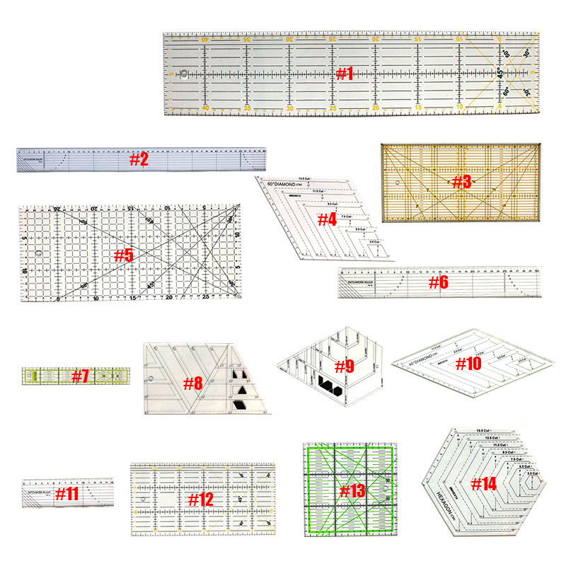 1pcs Plastic Clear Sewing Patchwork Ruler Tools Quilting Grid Rulers Cutting Pattern Tailors Ruler DIY Sewing Craft Scale Ruler