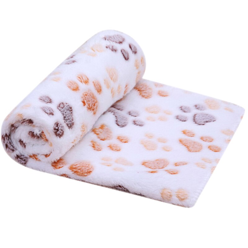 Bonita alfombrilla con estampado Floral de pata para mascotas, manta de cama de lana Coral suave y cálida para gatos y gatos, suministro de Polar Coral para cachorros