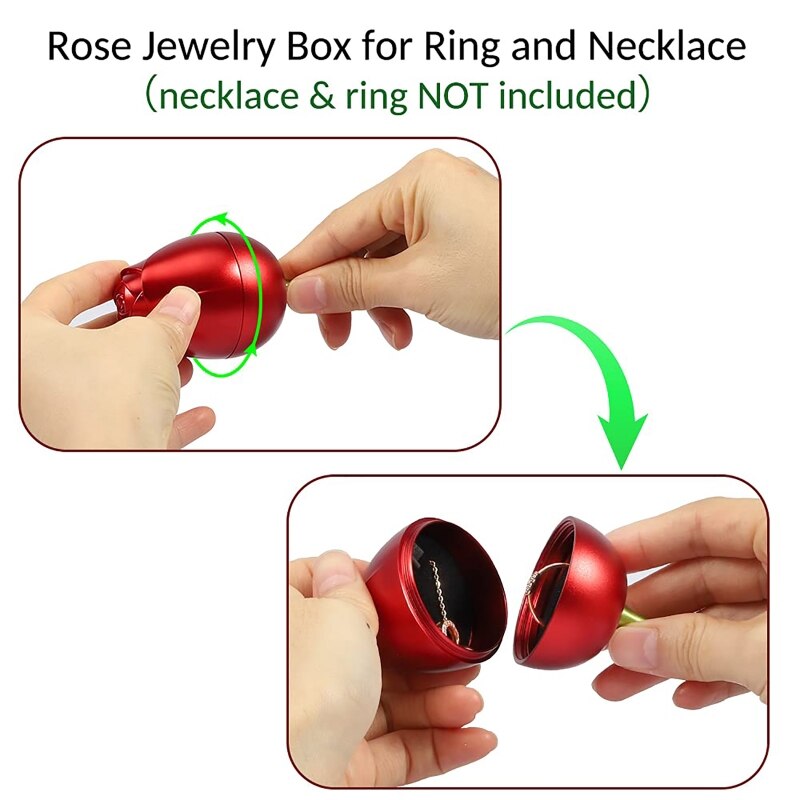 Fiori di rosa rossa per sempre conservati con supporto fiore di rosa in metallo con confezione regalo anniversario festa della mamma decorazioni di nozze