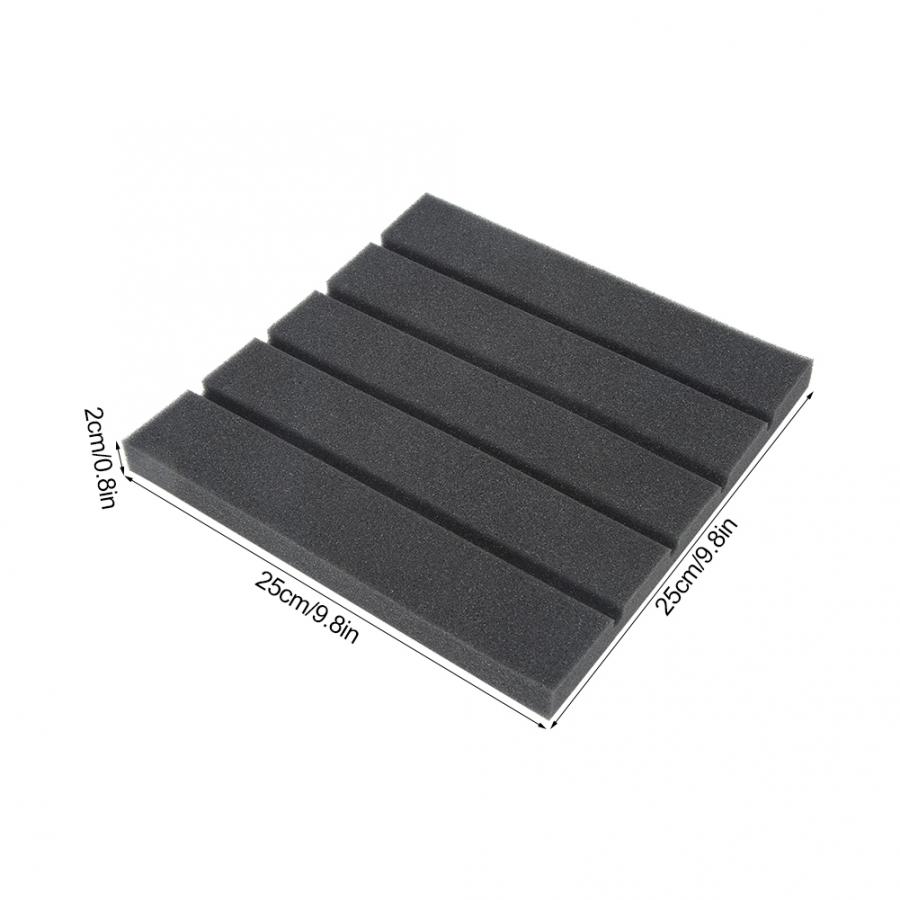 6Pcs 25x25x2cm Soundproofing Foam Acoustic Panels Piano Room Recording Studio Sound-Absorbing Sponge