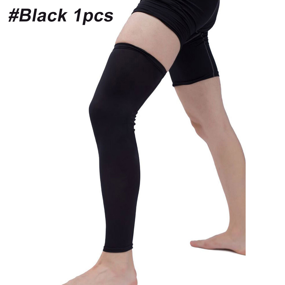 WEUPFLY 1 pz scaldamuscoli a compressione basket calcio calzini da ciclismo maniche al polpaccio UV scaldamuscoli da sole uomo donna: XXL / Black