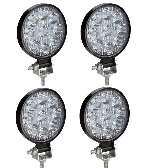 Okeen 4 kpl 48w neliö led -työvalo suuritehoinen kohdevalo mini -ledbar 4 x 4 offroad -mönkijä -kuorma -auton traktorin moottoripyörän valot: 27w kierrosta