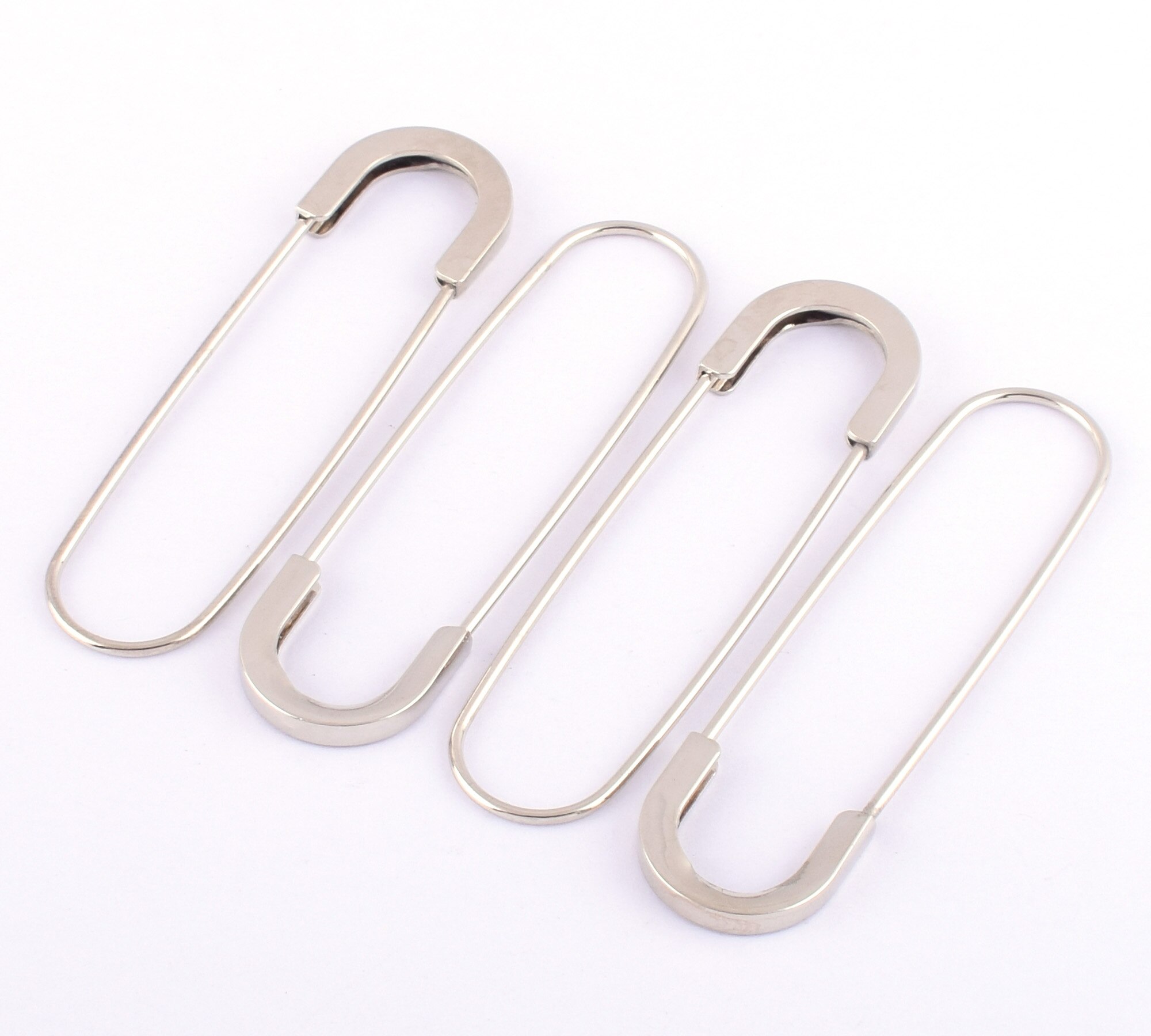 Silver Safety pins Coiless Safety Pins Larger Safety Pins Kilt Pins Broochs letter Bar Pins Apparel Accessories  DIY Sewing 4pcs