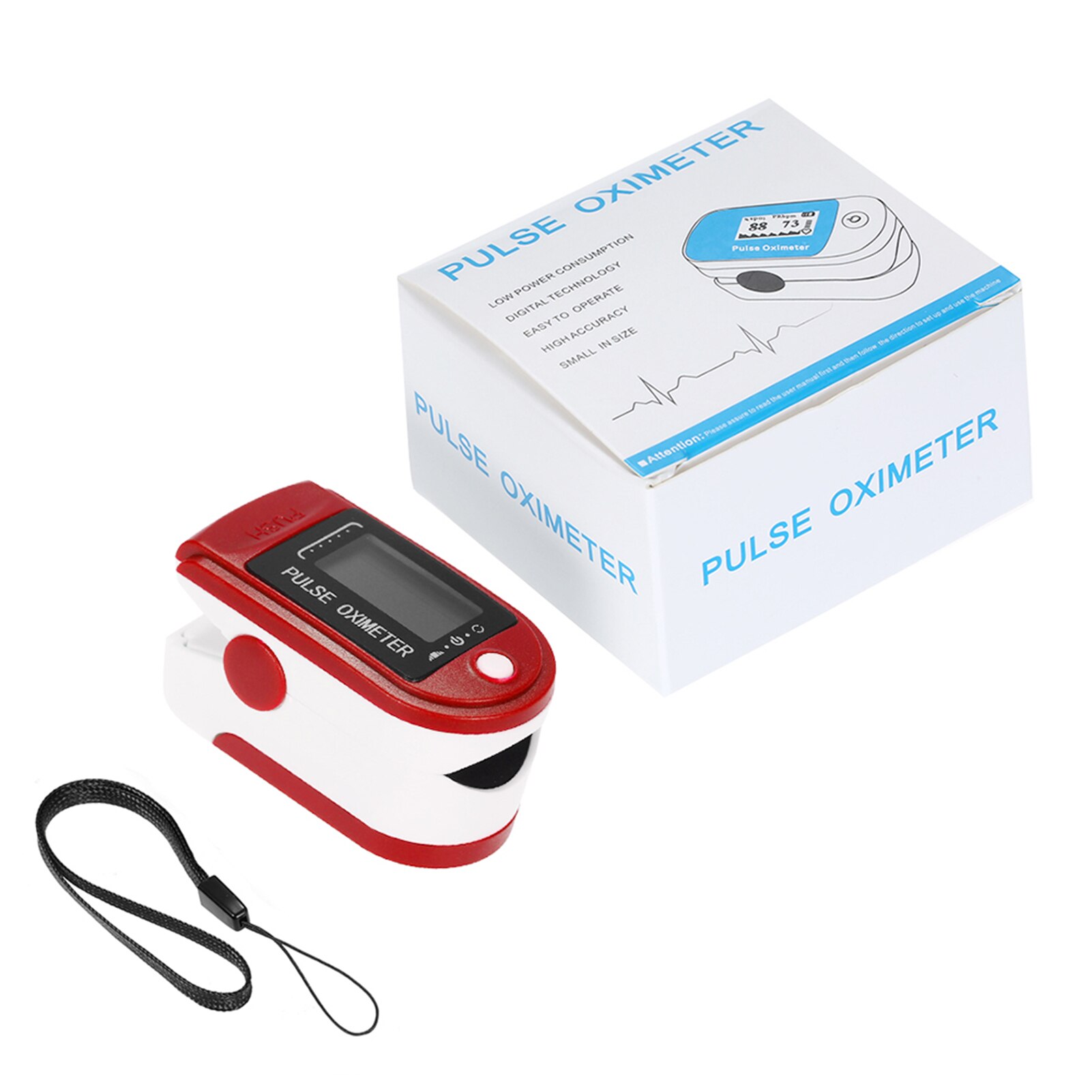 Digital Fingertip Pulse Oximeter OLED Display Blood Oxygen Sensor Saturation Mini SpO2 Monitor PR Pulse Rate Measurement Meter: Red