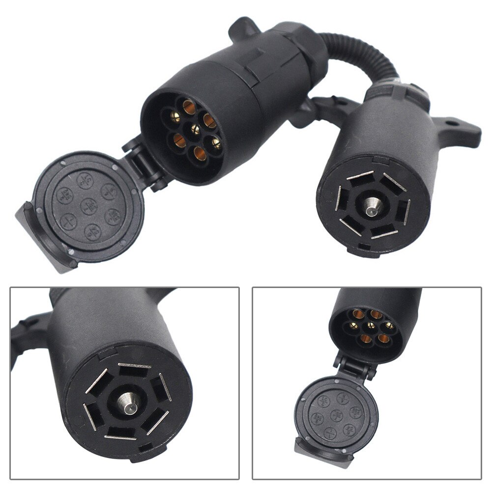 7 Blade RV To 7 Pin Trailer Connector Towbar Towing Plug Adapter Durable Waterproof RV Plugs Socket Adapter Protects Accessories