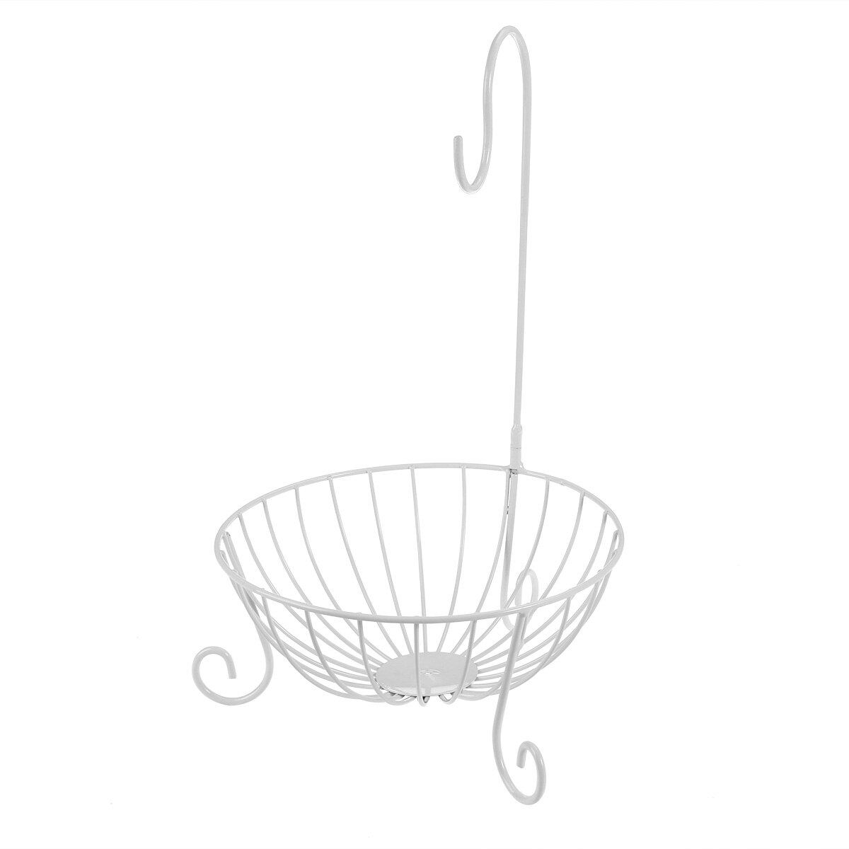 Keuken Metalen Fruitmand Opslag Rekken Met Afneembare Banaan Houder Haak Home Kitchen Decor Hanger Holder Organizer: White