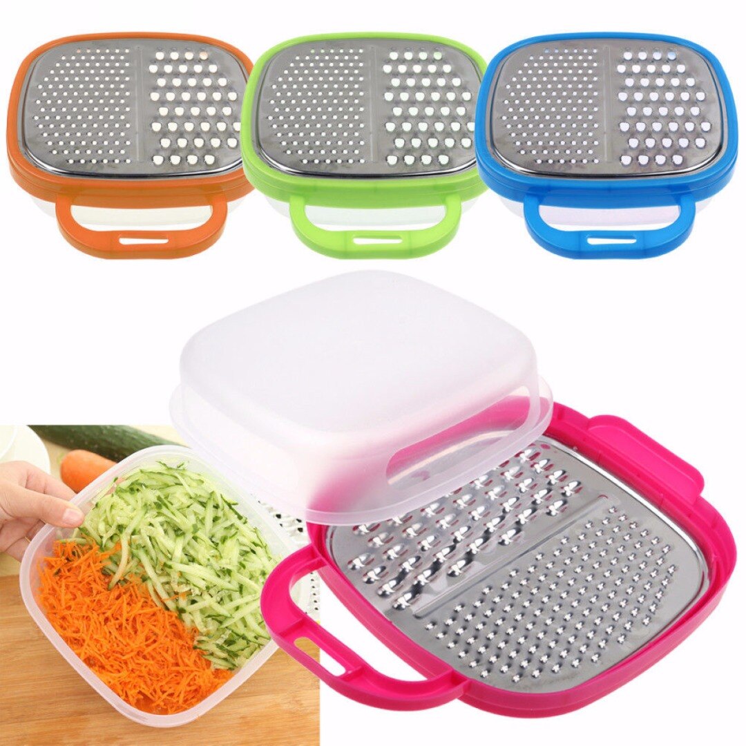1pc Cheese Food Vegetable Carrot Grater Slicer Shredder With Container Kitchen Tool