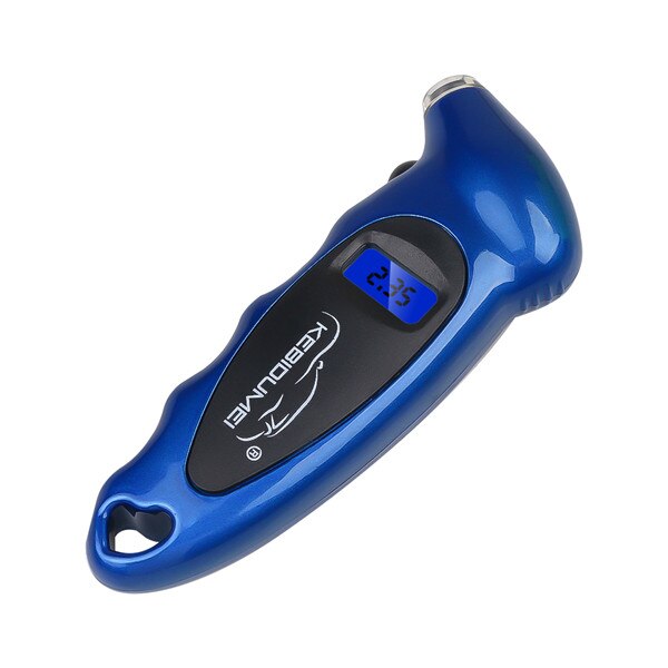 Digital dæktrykmåler meter cykel cykeldæk diagnostisk værktøj 0-150 psi baggrundslys lcd lufttryk: Blå