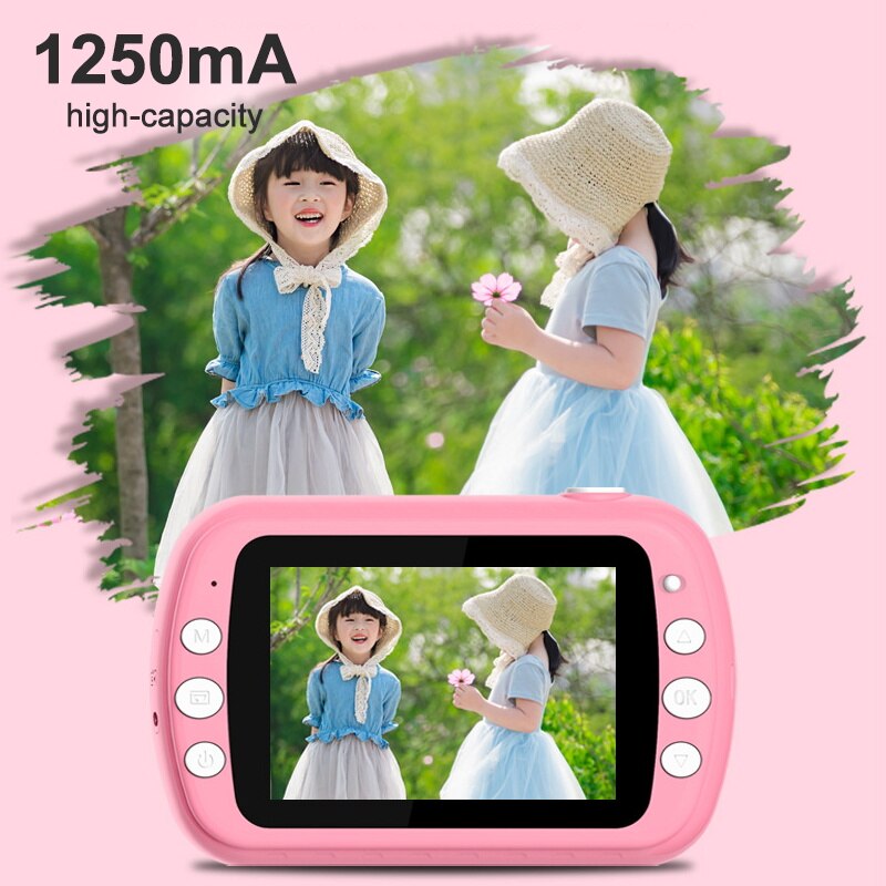 Child Camera with Print Photo Kids Instant Camera for Children Digital 1080P Video Kamara Toys for Girls Boys Birthday Cam