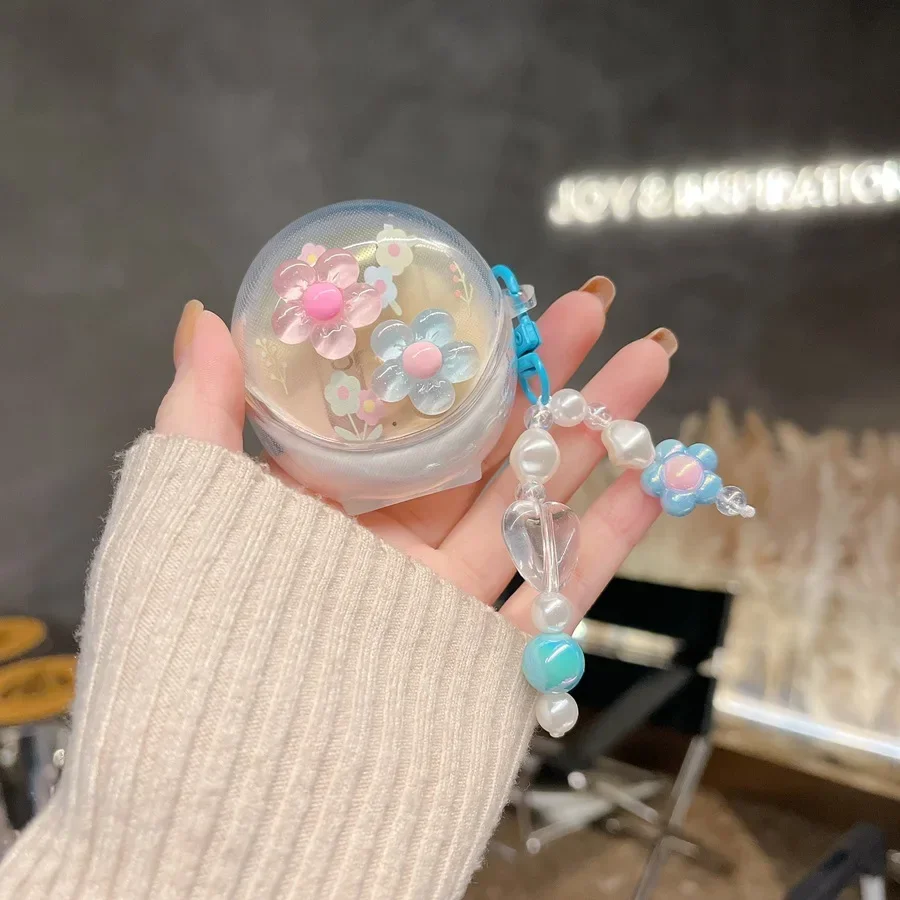 Voor OPPO Enco AIR 3/R2/r3 case mode Bloem Siliconen Transparante Oortelefoon Cover voor OPPO Enco R2 case: 2XS / Bruin