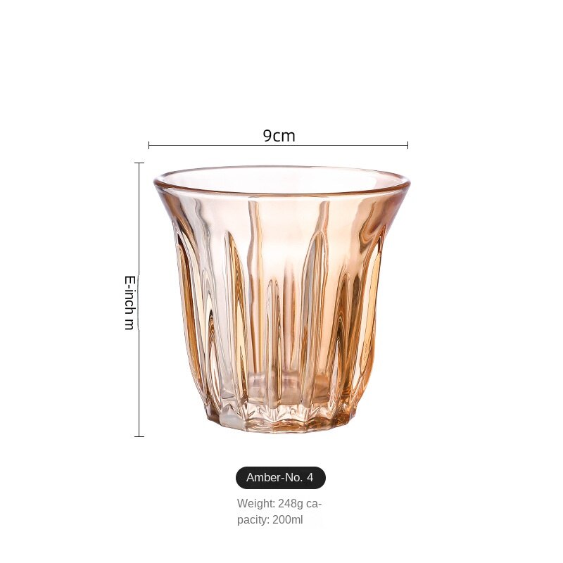 Taza blanca australiana de 100ml-200ml, taza de café Simple, Espresso blanco plano, clásica, Retro, rayas verticales: 200ml - Amber