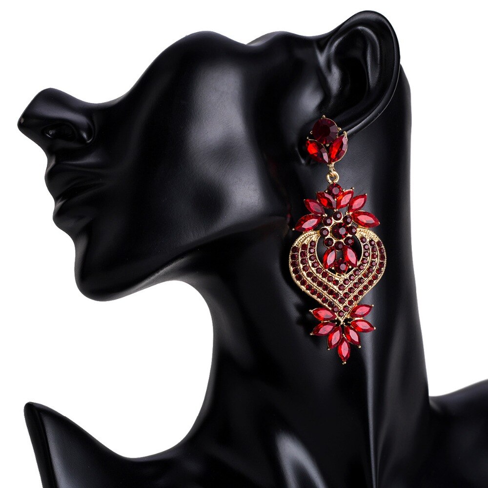 KMVEXO verklaring hart crystal Dangle Earring voor vrouwen meisje party verklaring oorbellen sieraden
