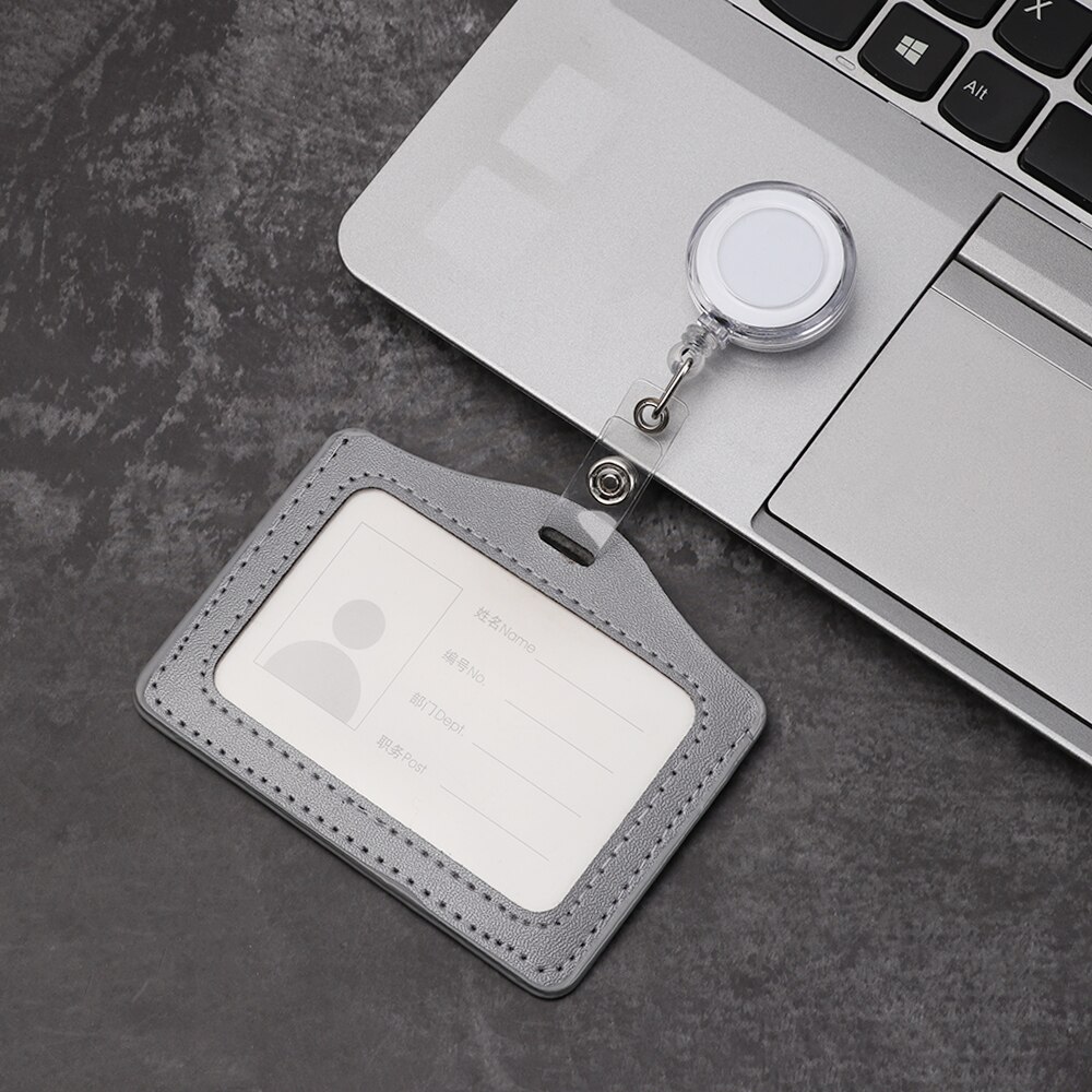 1PC wizytowniki do pracy ze stopu aluminium wizytowniki do pracy plakietka identyfikacyjna uchwyt smyczy Hot Vertical Metal ID pokrowiec biznesowy: Type2-grey