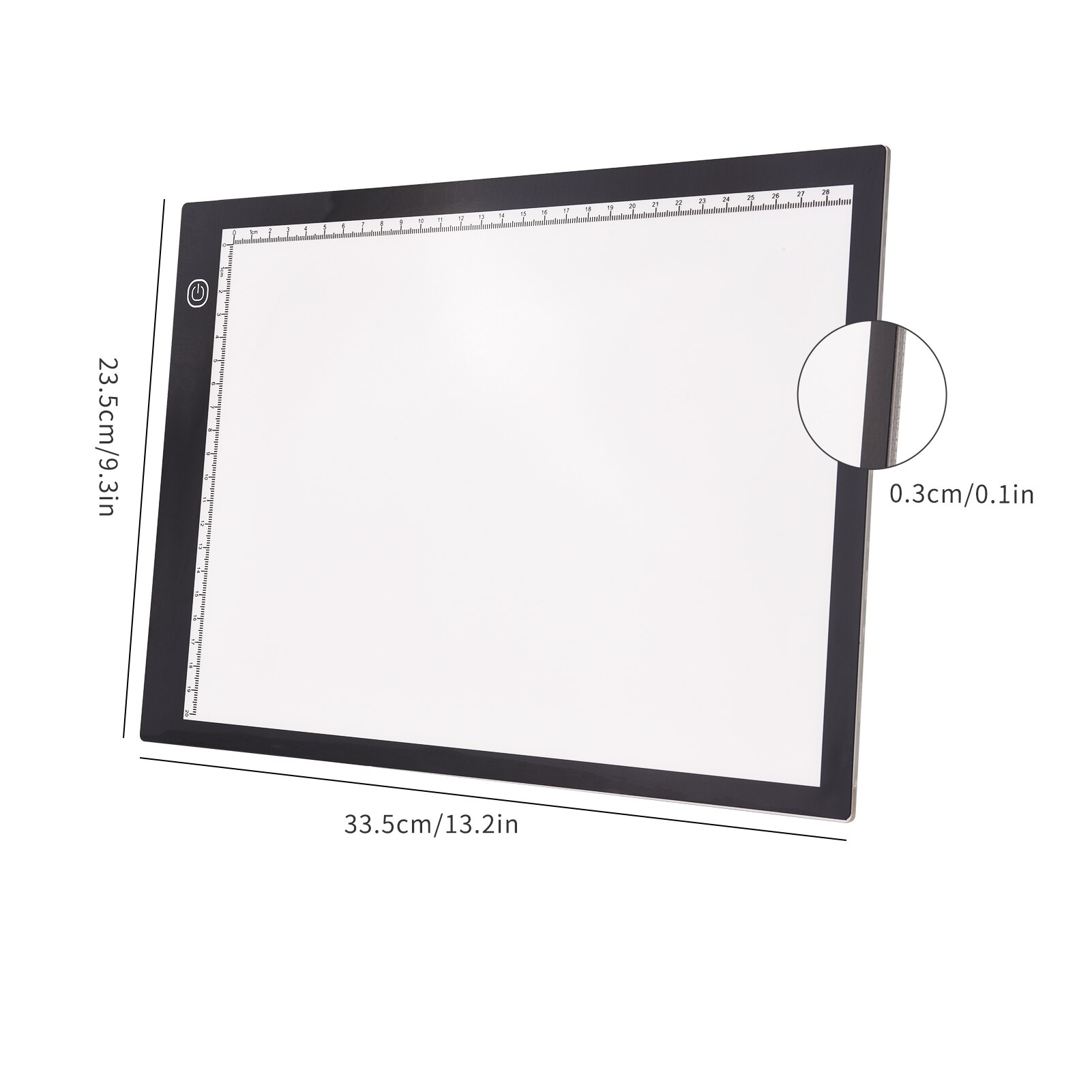 A4 LED Light Pad Tracer 3mm Ultra-Thin Drawing Board Copyboard Stepless Dimming USB Powered with Scales for Artist Painting: A4