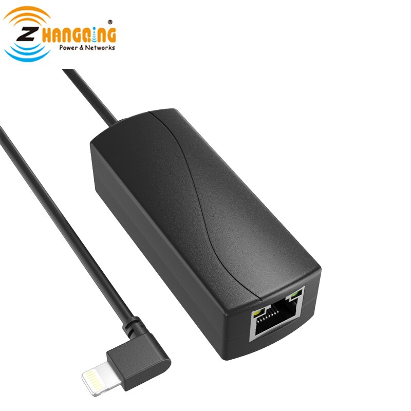 PoE Lightning Adapter 5V Charger Ethernet 802.3af power for Mounted Tablets and IPAD lightning Phone devices Power Only