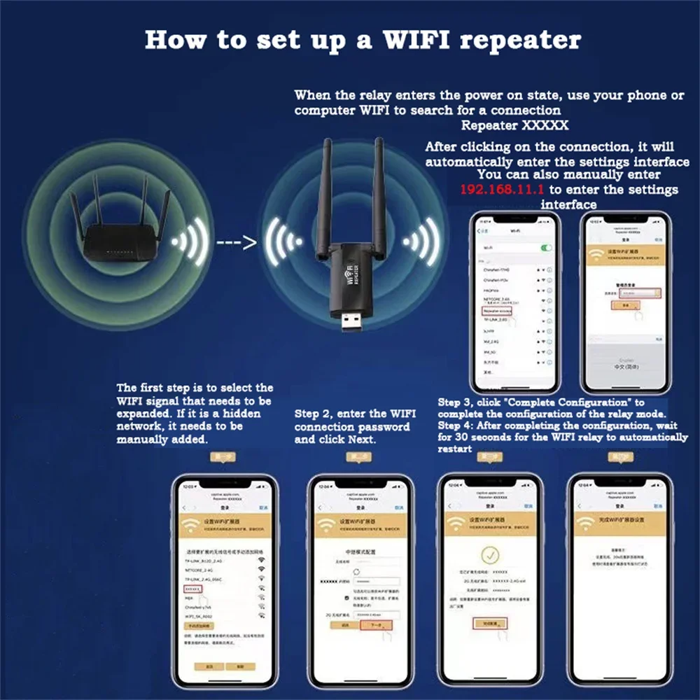 2.4G 300Mbps Wifi Wireless Booster Amplifier Portable USB Repeater Extender Router WiFi Signal Long Range Wi-Fi Repeater Acces