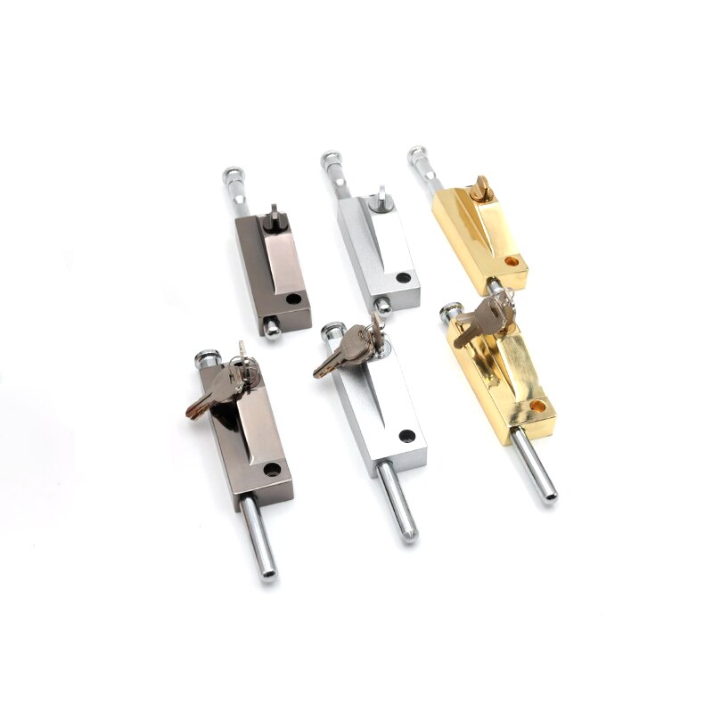 Pernos de puerta corredera, pestillo antirrobo de seguridad para puerta de vidrio giratoria, cerraduras de llave plana, Hardware para garaje y hogar, cerradura de seguridad de alta resistencia