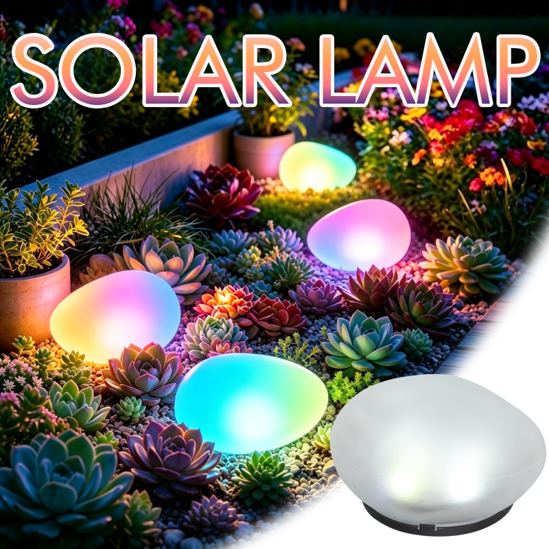 Solarna lampa kamienna zewnętrzna IP65, lampa gruntowa z matowym szkłem, lampion ogrodowy, oświetlenie dekoracyjne robić krajobrazu, trawnik, podwórko, patio, ścieżka.