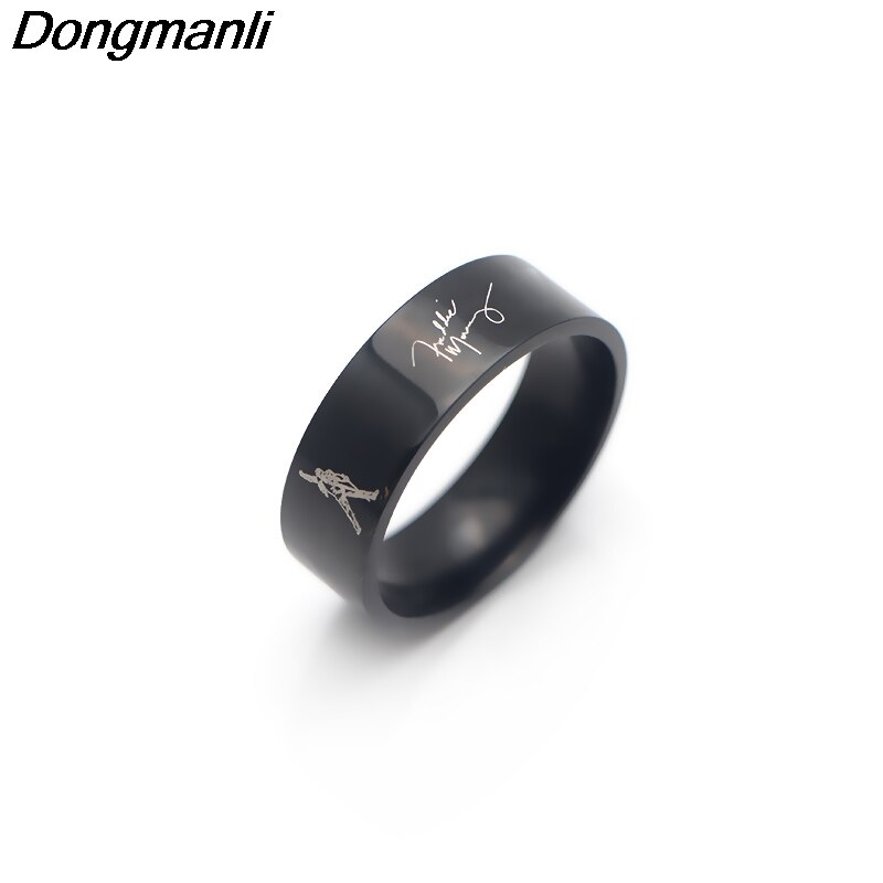 Dongmanli roestvrijstalen ring sieraden fans stijl zanger band muziek kunst ring