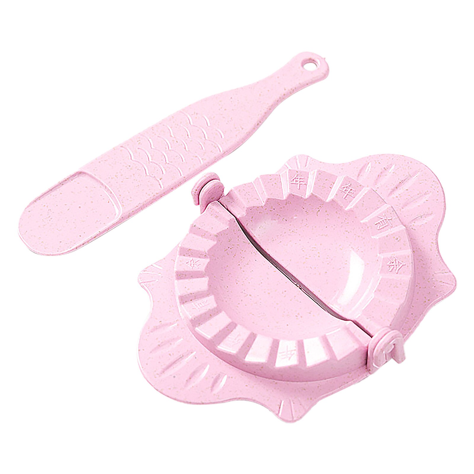 Plastic Dumpling Molds Chinese Food Jiaozi Maker Dough Press Dumpling Pie Ravioli Hand Mould Kitchen DIY Tools: Pink 