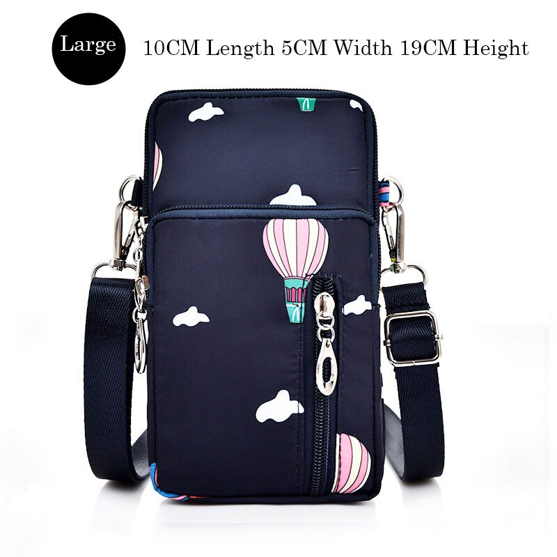 Mobile Phone Pouch for iPhone X XR XS 7 8 6 6s Plus Wrist Bag for iPhone 11 Pro Max Ladies Girl Shoulder Small Bags Case: Large Blue