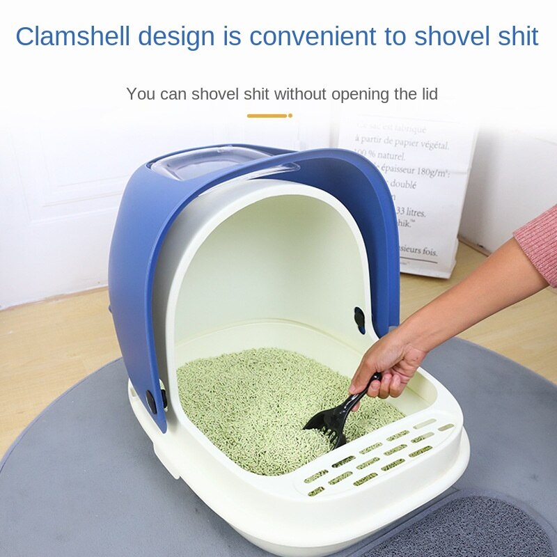 VOW Pets Cat Litter Box Fully Enclosed Extra Large Deodorant Anti-splashing Oversized Toilet Cat Basin Deodorant Poop Basin