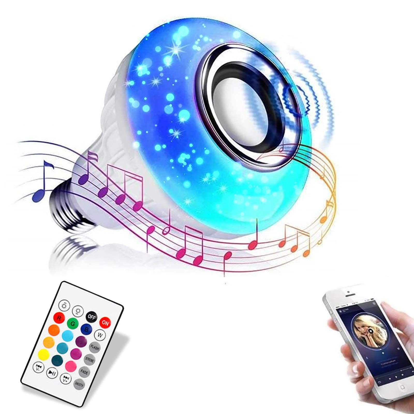 Slimme Lampen Voor Thuis Rgb Draadloze Lamp Bluetooth Speaker Lamp Muziek Dimbare Led Rgb Muziek Gloeilamp Licht
