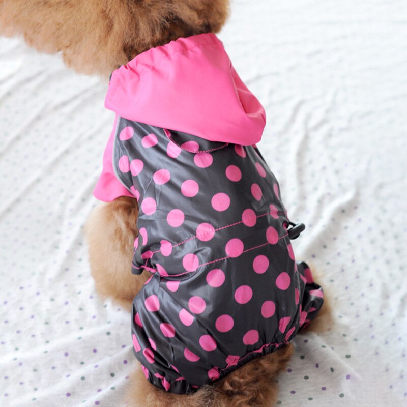 Abrigo de lluvia para perros pequeños, mono impermeable de lunares, chubasquero dorado para perros y gatos, Chihuahua