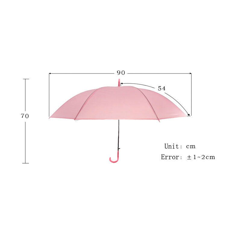 Kleurrijke Transparant Clear Paraplu Lange Steel Automatische Regen Paraplu Dome Wedding Party Favor Waterdichte