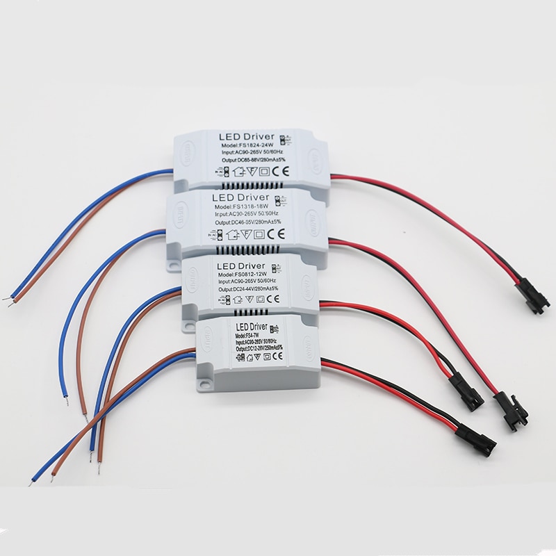 LED Netzteil 1W-24W 280mA Fahrer Adapter Mit SM Oder DC Stecker AC90-265V Beleuchtung Transformator Für LED-Tafel Licht Downlight