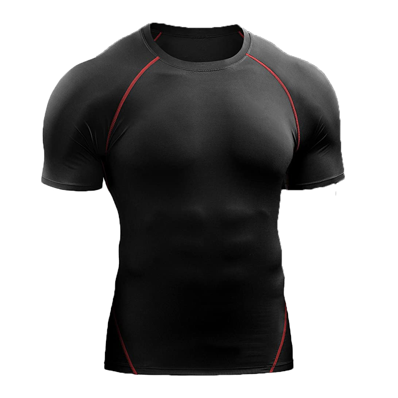Kompressions-t-shirt herr sommar sportkläder löpar-t-shirt elastisk snabbtorkande sporttoppar t-shirt atletisk gym träningströjor herr: Xxxl / Blå