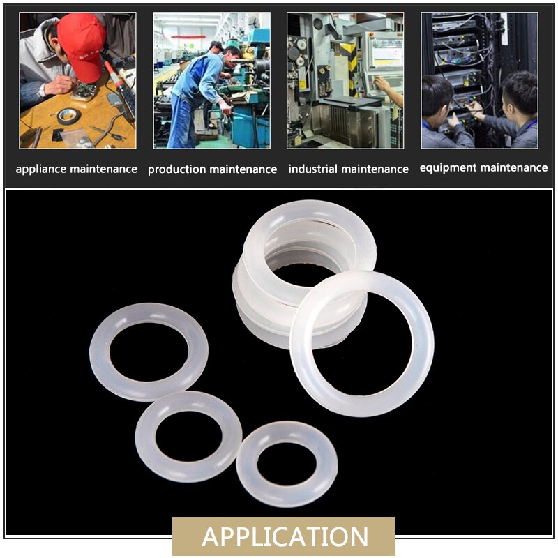 Silicone de Vedação O-anéis CS 1 milímetros 1.5 milímetros 1.9 milímetros 2.4 milímetros 3.1 milímetros OD VMQ Branco 6mm-35mm 15 Tamanhos Anéis O Substituições 94 Pçs/set BG024