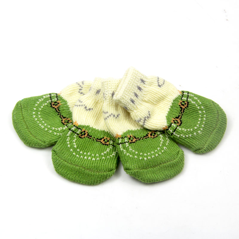 30X75 MM Lovely Pet Socks Antiskid Teddy Dog Socks Panda 4Pcs/Set Pet Knits Socks Anti Slip Skid Bottom: 9