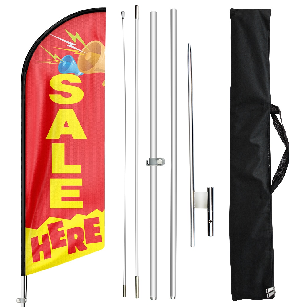 Swooper Flag and Pole Kit Set, 11 Ft Feather Flags for , Outdoor Advertising Feather Flag or Banners Signs