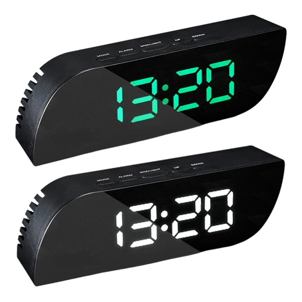 Simple Digital Alarm Clocks Mirror Desk Electronic Clock Snooze for Office
