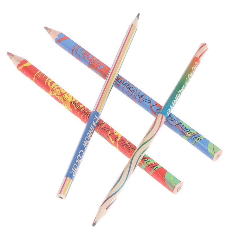 10Pcs Regenboog Potloden Kleurrijke School Schrijven Briefpapier Tekening Painting Potlood Kunst Levert Houten Schilderij Materiaal