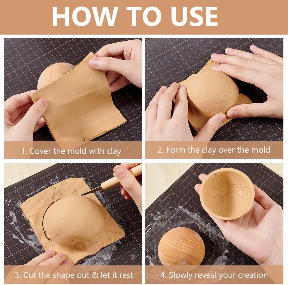 Półokrągłe narzędzia garncarskie, drewniane ceramiczne narzędzie górne Narzędzia robić gliny Narzędzie robić prasowania płytek ceramicznych robić produkcji misek ceramicznych i talerzy