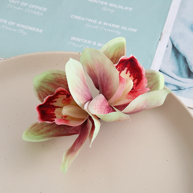 Free Women Summer Bohemia Beach Thai Lily Orchid Flower Hair Clip Bridal Wedding Headwear Ornaments Accessories: Orange